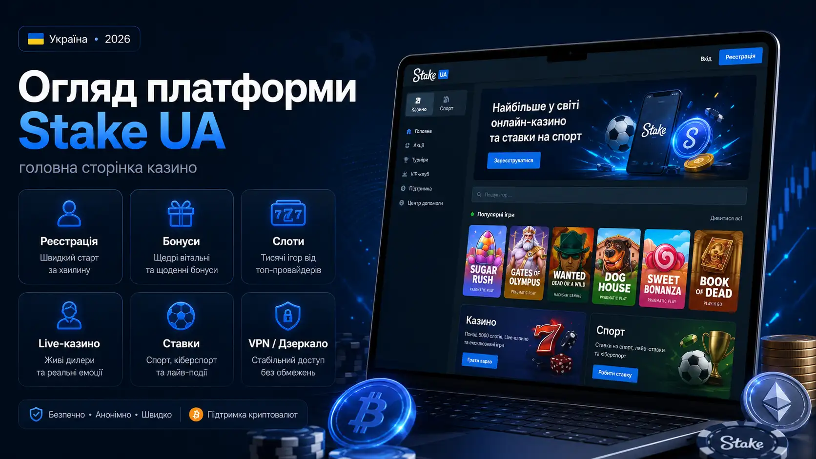 Стейк казино — огляд платформи для українських гравців 2026
